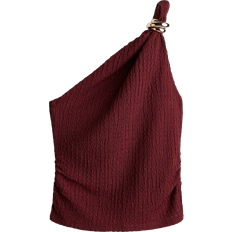 H&M One Shoulder Top - Burgundy