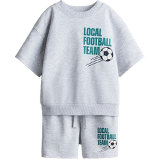 Bomull Övriga sets Barnkläder H&M Pojke 2-delat Sweatshirtset Med Tryck - Ljusgrå/Local Football Team