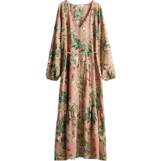 H&M Tie Belt Crêpe Dress - Dusty Pink/Patterned