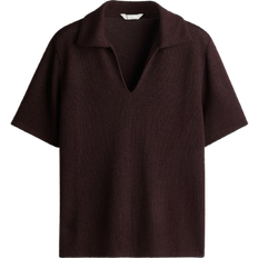 H&M Collared Knitted Top - Dark Brown