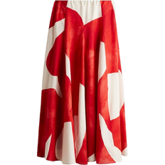 H&M Circular Cotton Skirt - Red/Patterned