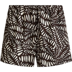 H&M Drawstring Shorts - Dark Brown/Patterned
