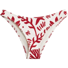 H&M Cheeky Bikini Bottoms - White/Dark Red Patterned