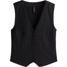H&M Vest Made of Structured Jersey - Black