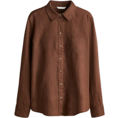 Brown - Women Shirts H&M Linen Shirt - Brown