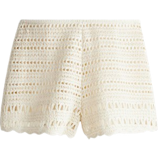 H&M Crochet-Look Mini Shorts - Cream