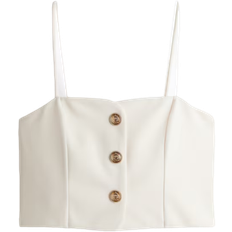 H&M Cropped Strappy Top - White