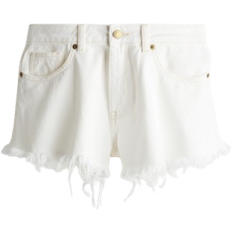 H&M Frayed Edge Denim Shorts - White