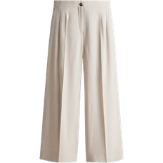 H&M Bukser H&M Wide Ankle Length Trousers - Light Beige