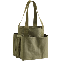 H&M Cotton Canvas Shopper - Dark Khaki Green