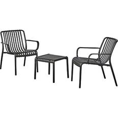 Sort Loungesæt Messina - Black Loungesæt, 1 borde inkl. 2 stole