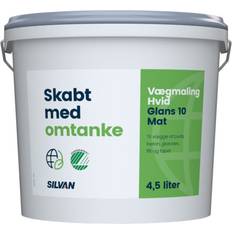 Silvan Skabt med Omtanke Glans 10 Vægmaling Mat hvid 4.5L