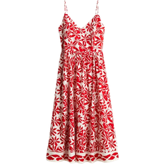 H&M Strappy Dress - White/Red Floral