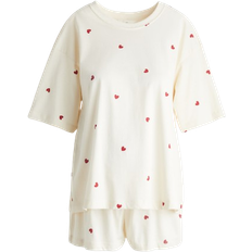H&M Mama Before & After Cotton Pyjamas Cream/Hearts (1269514001)