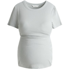 Maternity Tops Maternity & Nursing Wear H&M MAMA Ribbed Top Light Sage Green (1213068020)