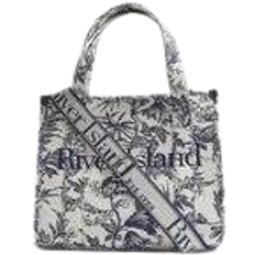 Florals Handbags River Island Embroidered Tote Bag - Blue Floral