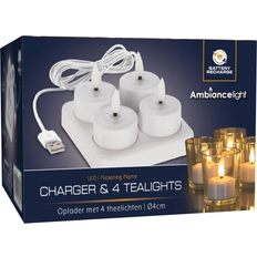 Genopladelige fyrfadslys Koopman Rechargeable White LED-lys 4stk
