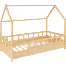 ManoMano Lit Cabane Enfant 80 x 160 cm Neree Bois Avec Sommier Et Barrières