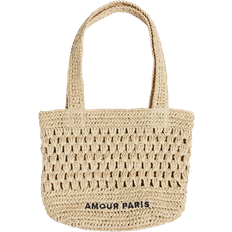 H&M Straw Tote Bag - Beige/Amour Paris