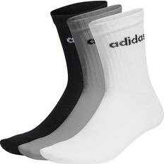 adidas Linear Crew Cushioned Socks Pairs 3-pack - Black/White/Grey