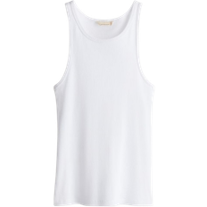 H&M Ribbed Silk Blend Vest Top - White