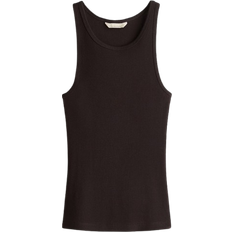H&M Ribbed Silk Blend Vest Top - Dark Brown