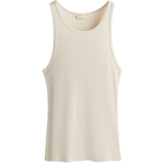H&M Ribbed Silk Blend Vest Top - Light Beige