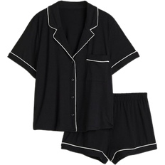 H&M Pajama Shirt And Shorts - Black