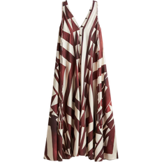 H&M Voluminous Maxi Dress - Rust Red/Patterned