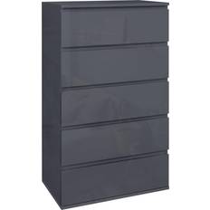 Homcom High Gloss Grey Chest of Drawer 53x100cm