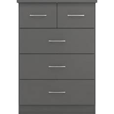 Wood Chest of Drawers SECONIQUE Nevada Grey Chest of Drawer 81x116cm
