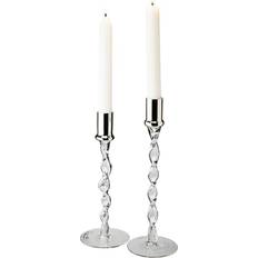 Silver ljusstakar 2 pack Dorre Twist Clear/Chrome Ljusstake 27cm 2st