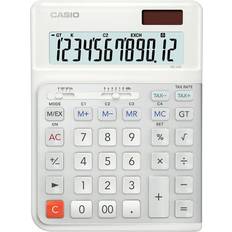 Calculatrices Casio DE-12E-WE Calculatrice de bureau blanc Ecran: 12 à pile(s) solaire (l x H x P) 140 x 188 x 35 mm