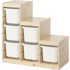 IKEA TROFAST Storage Combination with Boxes Light White Stained Pine/White