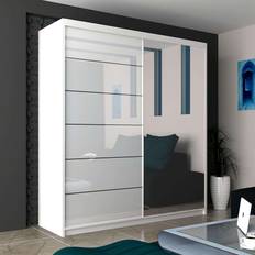 Sliding Wardrobes 4u 4U Fletche High Gloss Mirror Sliding Door W1800mm H2000mm Wardrobe