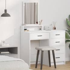 Hvid Toiletborde vidaXL Make-up Bord Med Skuffer Hvid 50 x 41 x 140 cm Toiletbord