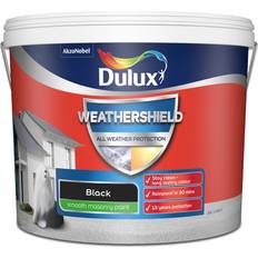 Dulux black weathershield Dulux Weathershield All Weather Protection Smooth Matt Masonry Paint Tin Black 10L