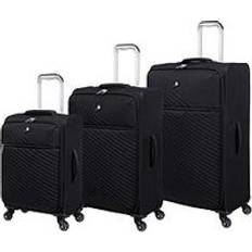 IT Luggage ABS Plastic Suitcase Sets IT Luggage Decisive 3pc Suitcase Set Black