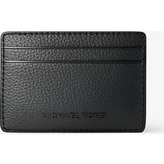 Leather Card Cases Michael Kors MK Jet Set Pebbled Leather Card Case - Black