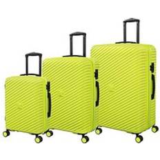 IT Luggage ABS Plastic Suitcase Sets IT Luggage Pleating 3pc Suitcase Set Lime
