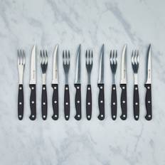 Black Steak Knives Dunelm Viners 12 Piece & Fork Set - Black Steak Knife