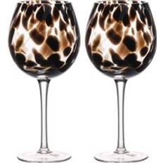 Black Wine Glasses Hestia Set of 2 Brown Tortoise Shell Set of 2 Wine Glass