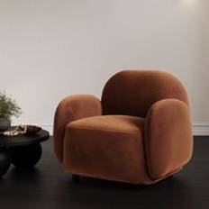 LPD Furniture Armchairs LPD Furniture Hagu Curved Occasional Rust Armchair