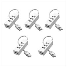Tlily 5 Pcs USB Multi 2.0 Hub USB Splitter Power Adapter
