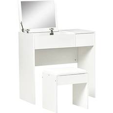Homcom Sminkbord Homcom Table De Maquillage Design 80L x 40l x 79H cm Coiffeuse