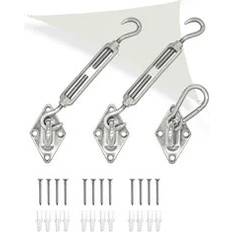 Silver Awnings Amanka Triangle Awning Fixing Kit Steel Sun Shade Attachment Set