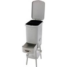 Cleaning Equipment & Cleaning Agents Living and Home 24L 3-Layer Recycling Dustbin Trash Bin with 2 Inner Bucket Shelf Drawer - Grey - One Size