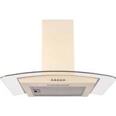 SIA 60cm Cream Curved Glass Chimney Cooker Hood Extractor Fan CGH60CR