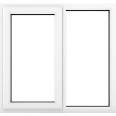 Top Hung Top Hung Windows Crystal Casement uPVC Left Hand Opening 1190mm x 1190mm Clear Double Glazing in White PVC Top Hung Window
