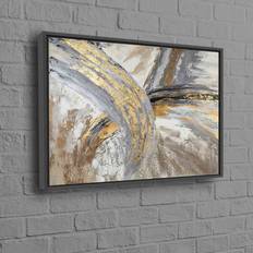 Golden Marble Printed Abstract Modern Artwork 50 cm H x 70 cm W